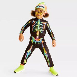 Toddler Hyde & EEK COLOR MELT SKELETON Halloween Costume Jumpsuit Size 2T-3T NWT
